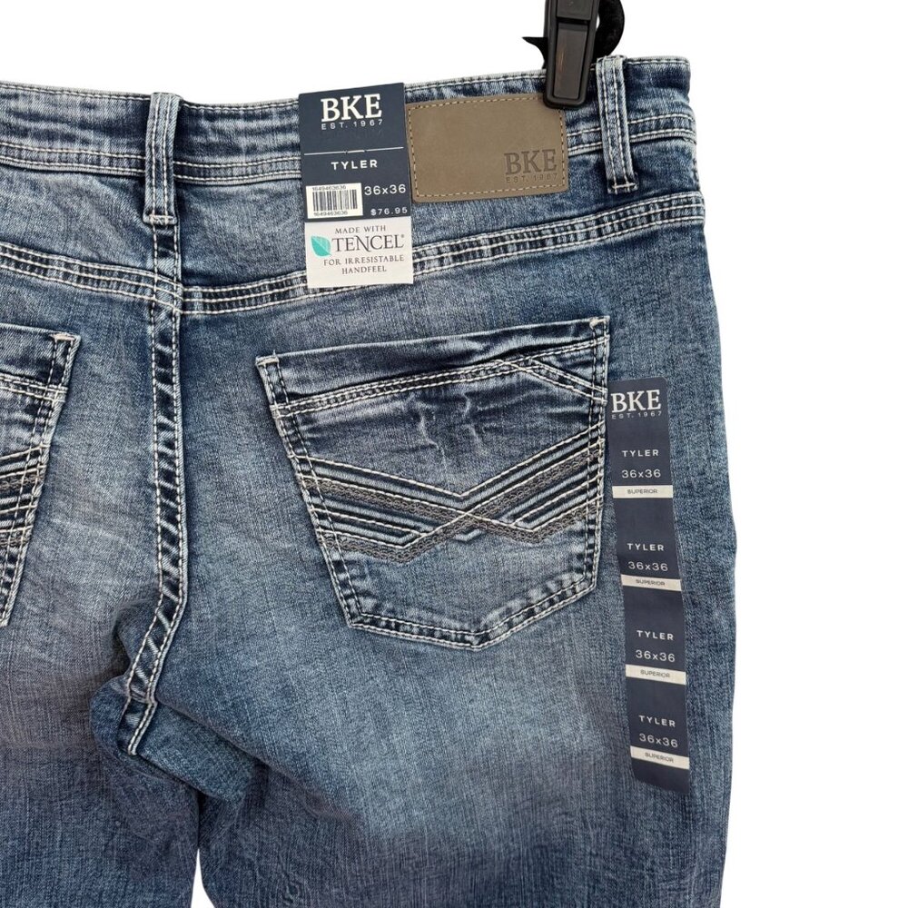 BKE Tyler Jeans  - Men's 36x36 - Relaxed Fit Stretch - Grise Color - NWT - Picture 3 of 14